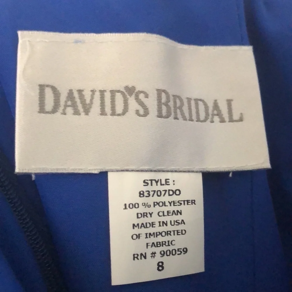 Nwt David’s Bridal Women’s blue Strapless dress size 8